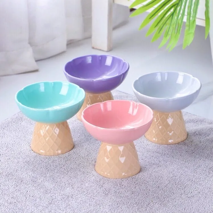 Ice Cream Ceramic Cat Bowl Pet Bowl