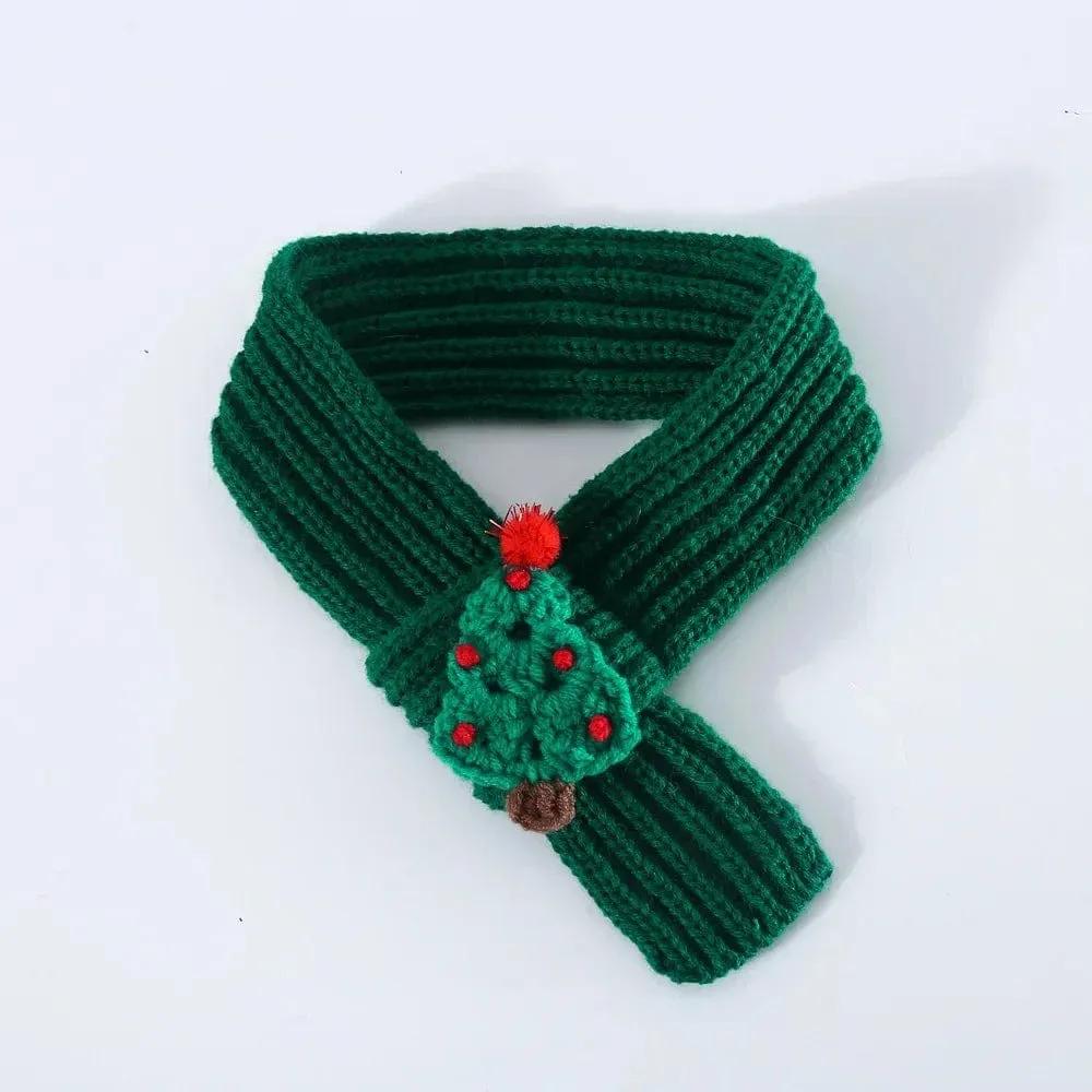 Knitted Christmas Cat Scarf Collar