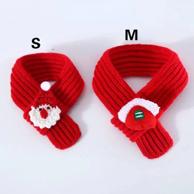 Knitted Christmas Cat Scarf Collar