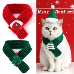 Knitted Christmas Cat Scarf Collar