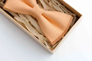 Light Linen Peach Bow Tie - Perfect for Men, Boys, & Babies at Weddings