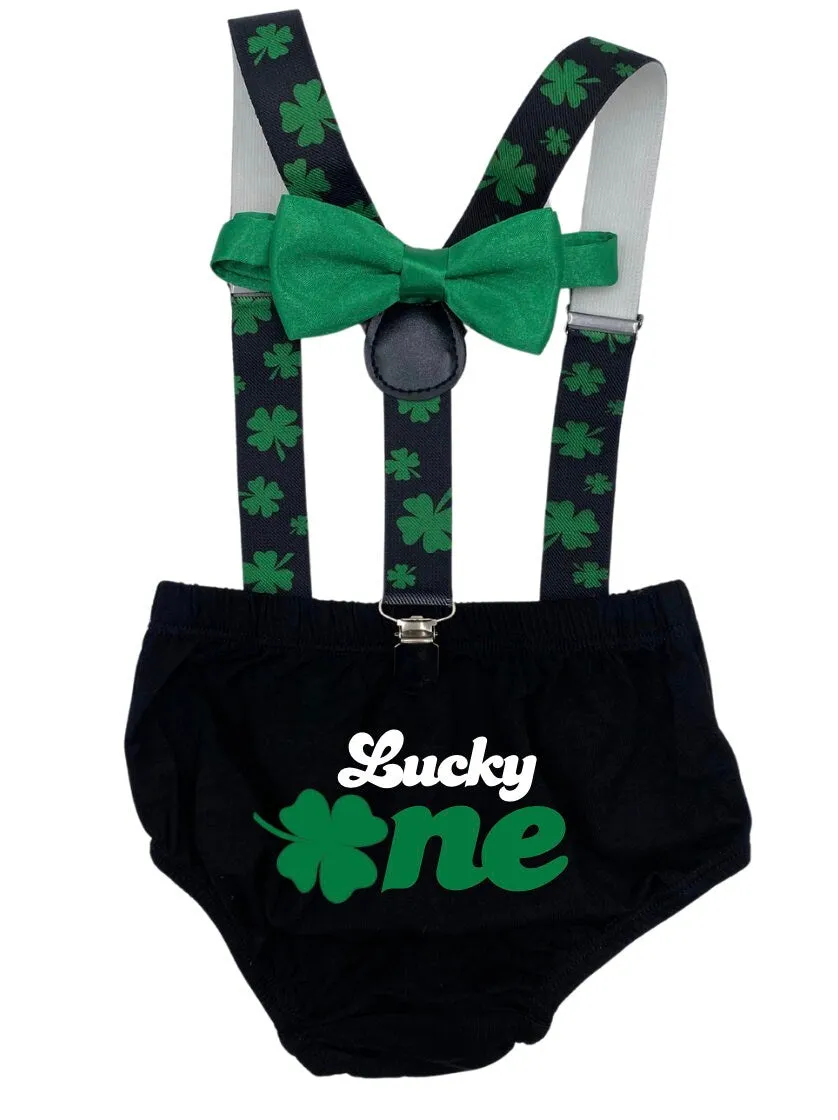 Lucky One Smash Cake Outfit baby boy Smash the Cake San Patricks Day.