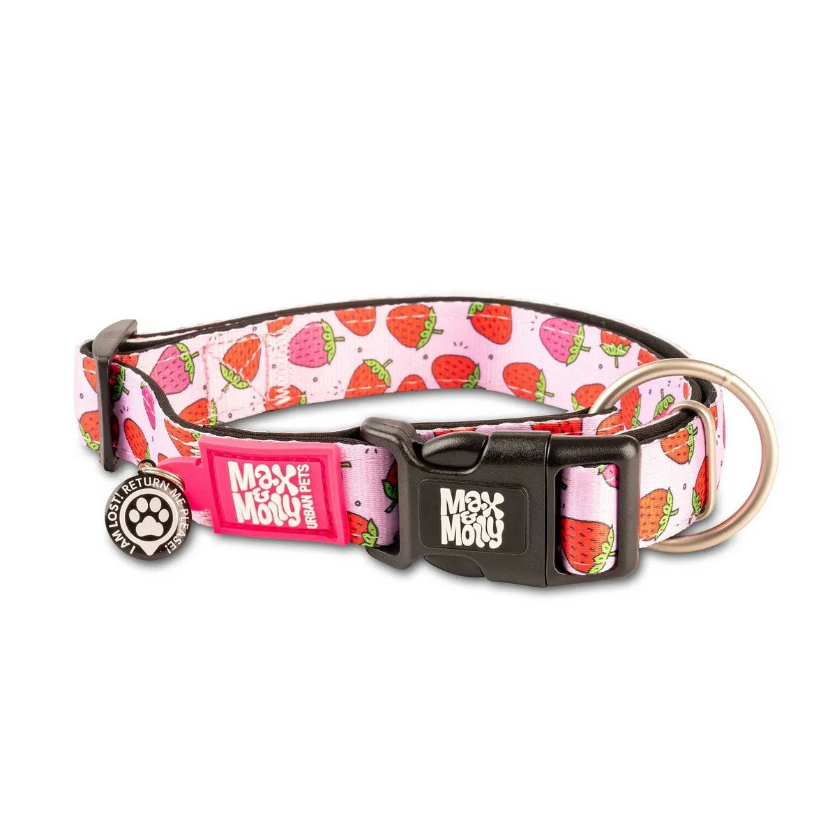 Max&Molly Smart ID Dog Collar Strawberry Dream S 11-18"