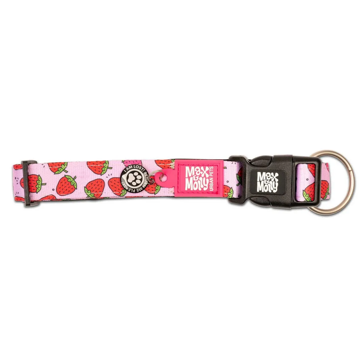 Max&Molly Smart ID Dog Collar Strawberry Dream S 11-18"