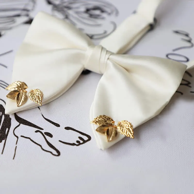 Men's Double-Layers Leaves Oversized Bow Tie