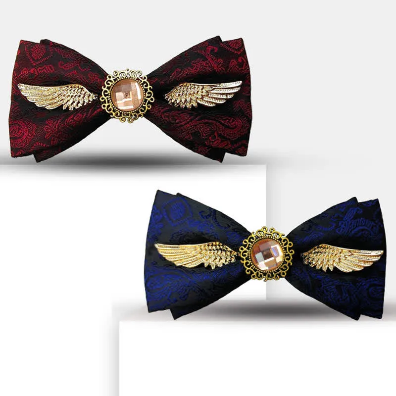 Men's Golden Wings Gemstone Suit Bow Tie