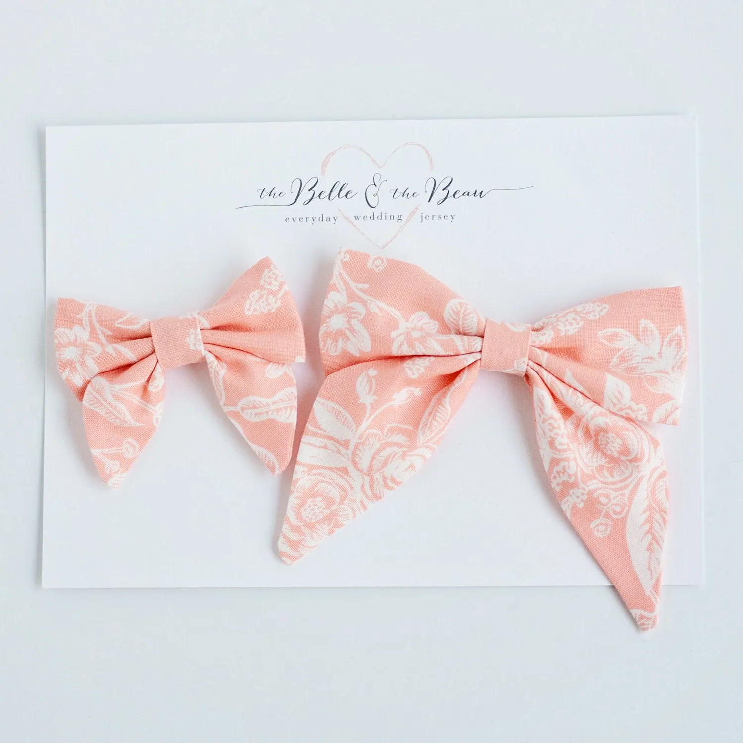 Men's Pre-Tied Bow Tie / Peach Toile