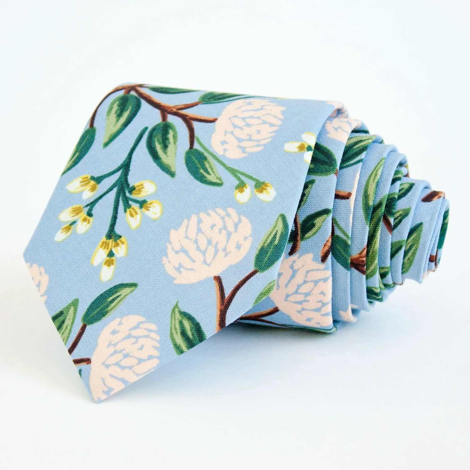 Men's Pre-Tied Bow Tie / Peonies In Dusty Blue