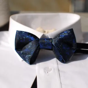 Men's Retro Royal Navy Blue & Black Bow Tie