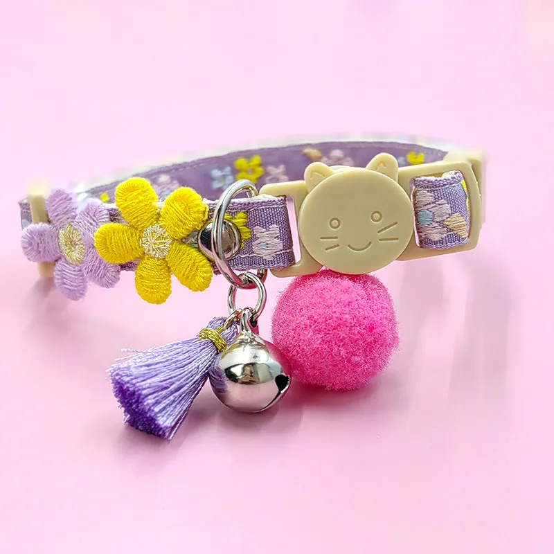 Mokka - Adjustable Cat Collar Flower Design