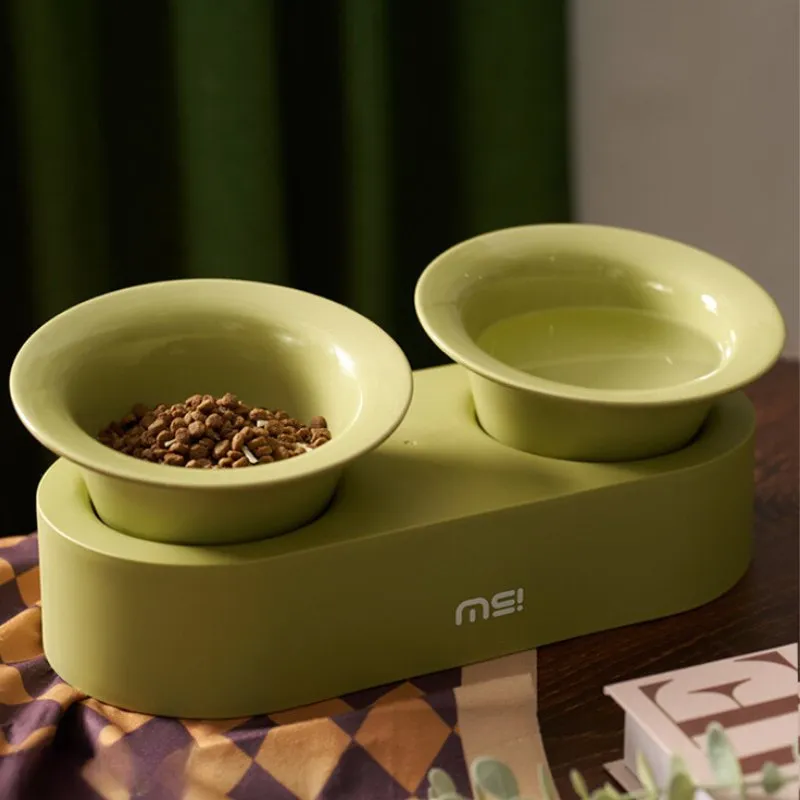 MS Designer Series Dual Ceramic Pet Bowls with Detachable Stand