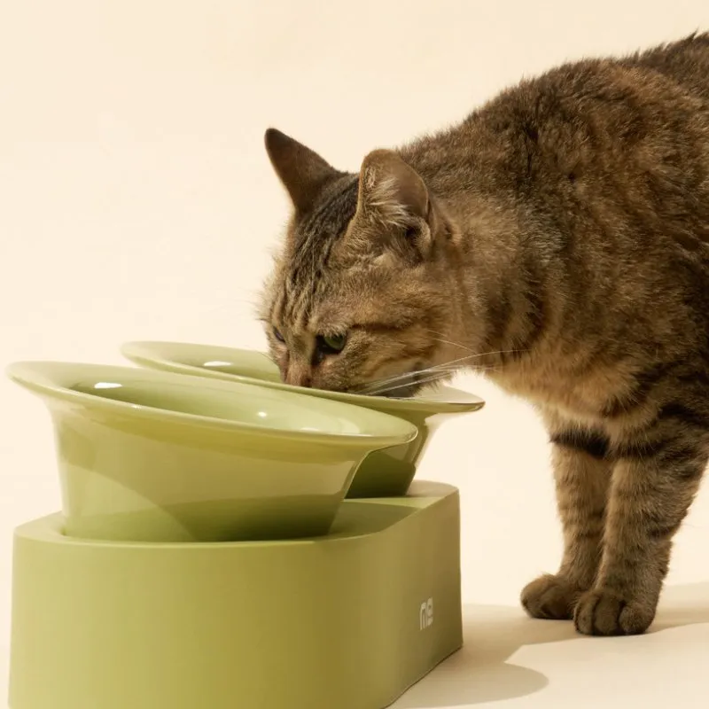 MS Designer Series Dual Ceramic Pet Bowls with Detachable Stand