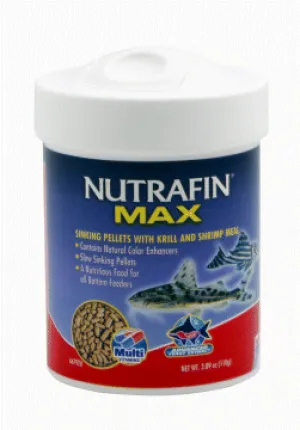 Nutrafin Max Sinking Pellets with Krill & Shrimp Meal; Available in 3 sizes