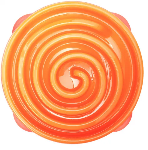 Outward Hound Dog Games Slo Bowl Slow Feeders Coral Design Dog Bowl (Summer Orange)