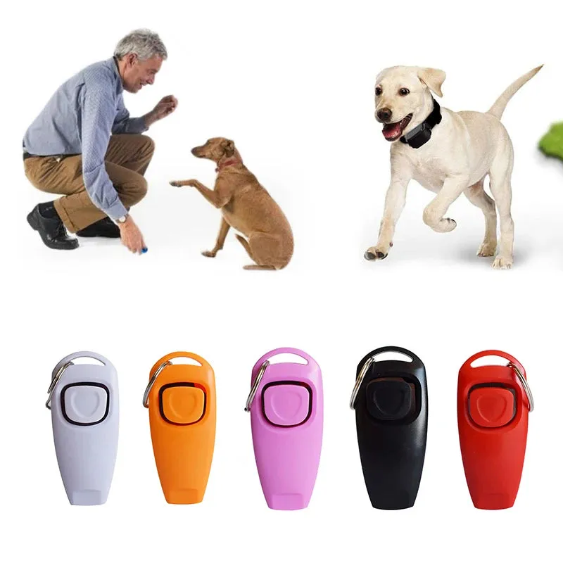 Pet Cat Dog Training Clicker Plastic New Dog Click Trainer Portable Auxiliary Adjustable Wristband Sound Key Chain Dog Supplies