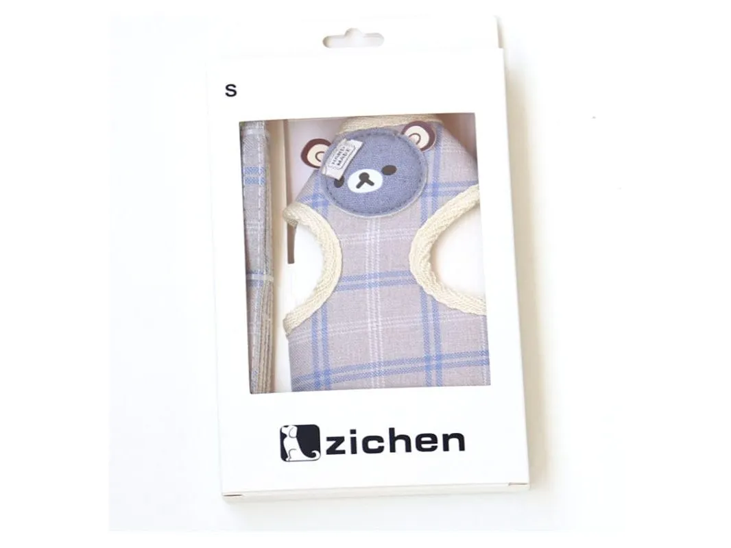 Plaid Cartoon Bear Korean Chest And Back