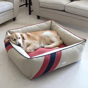 PoochMate Creative Stitches Dog Bed : Beige & Rust