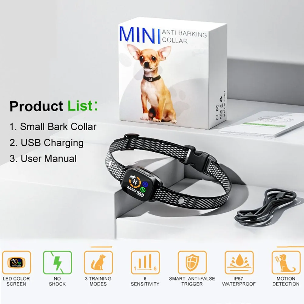 "SmartPaws™: Medium Dog Anti-Bark Collar - Rechargeable & Waterproof with Gentle Vibration Technology - Adjustable Sensitivity for Peaceful Pups"