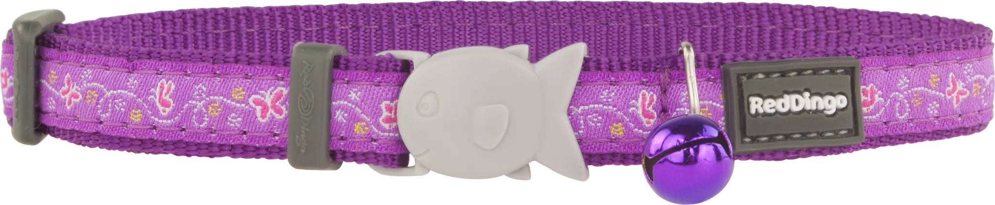 Red Dingo Designer Cat Safety Collar - Butterfly (Purple)