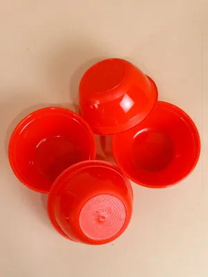 Red Pack Of 4 Plastic Bowls MB13