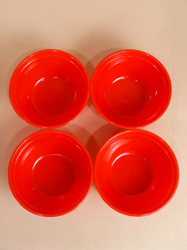 Red Pack Of 4 Plastic Bowls MB13