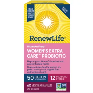 Renew Life Ultimate Flora Women's Extra Care 50 Billion 60 Veggie Caps