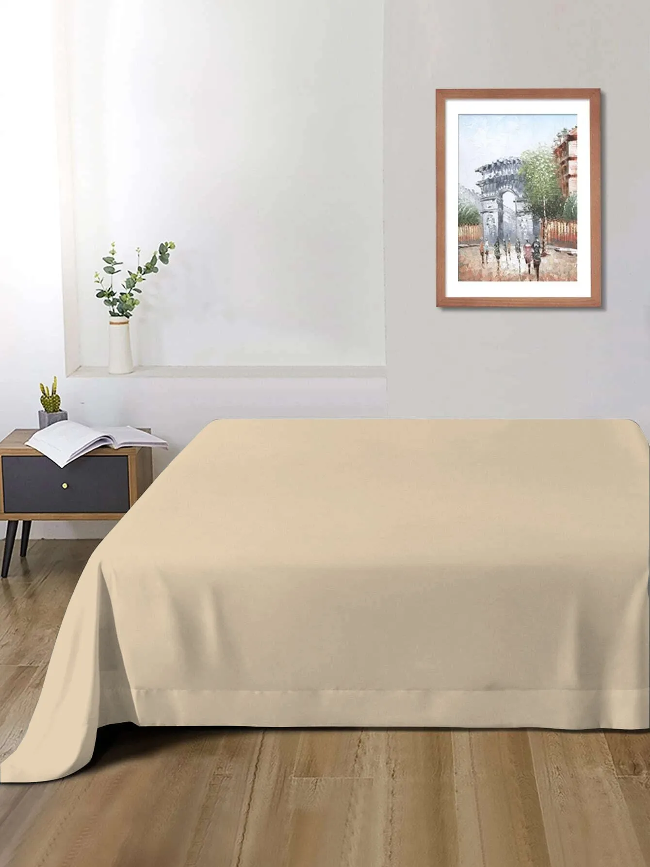 Rest Super Soft Single Flat Sheet 160x220cm-Beige