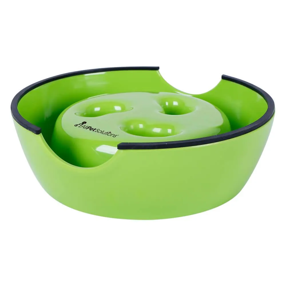 Slow Feeder Melamine Dog Bowl - Green