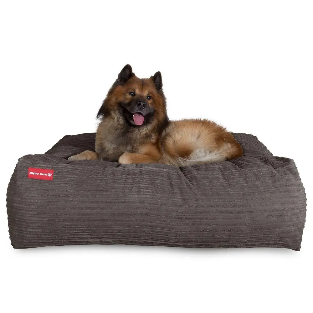 The Crash Pad Memory Foam Dog Bed - Cord Graphite Grey