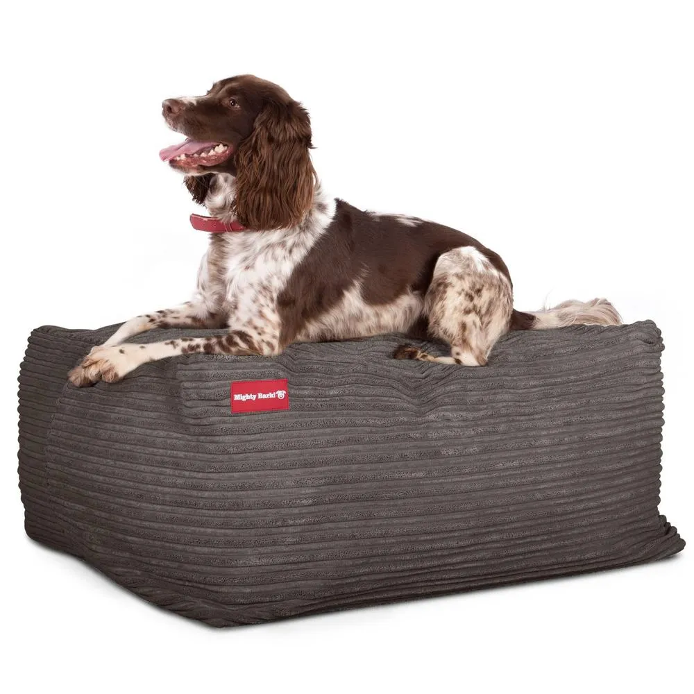 The Crash Pad Memory Foam Dog Bed - Cord Graphite Grey