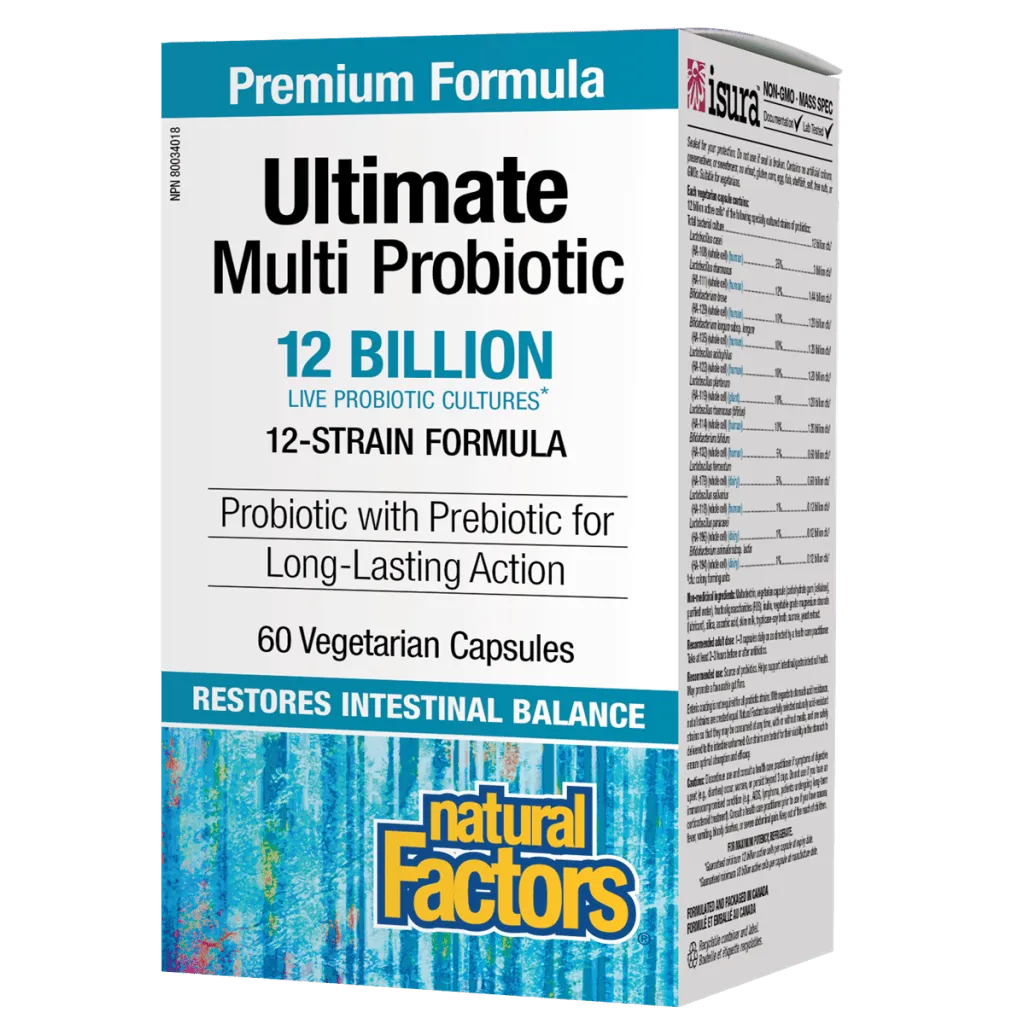 Ultimate Multi Probiotic  12 Billion Live Probiotic Cultures Vegetarian Capsules