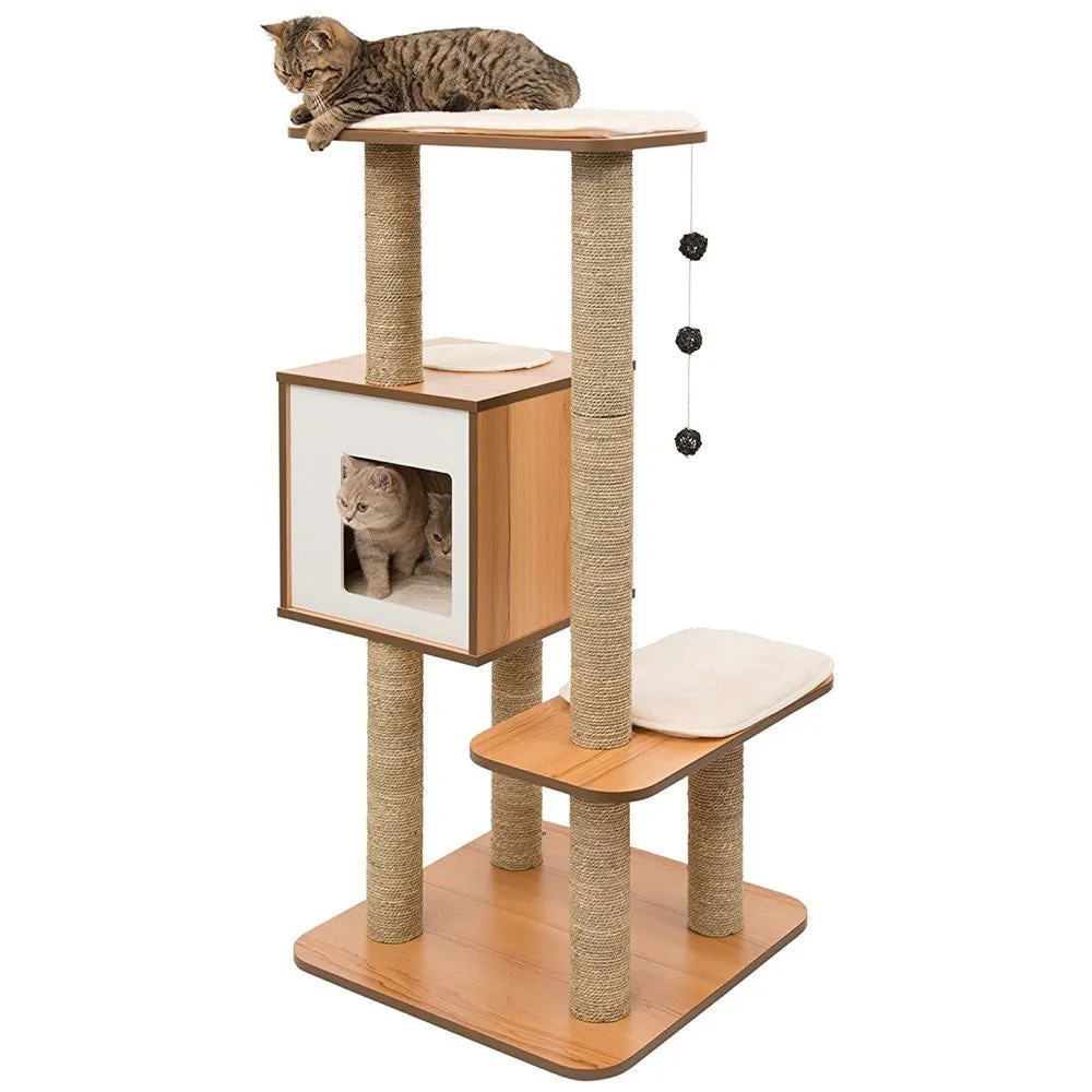 Vesper V-High Base In Walnut Cat Condo