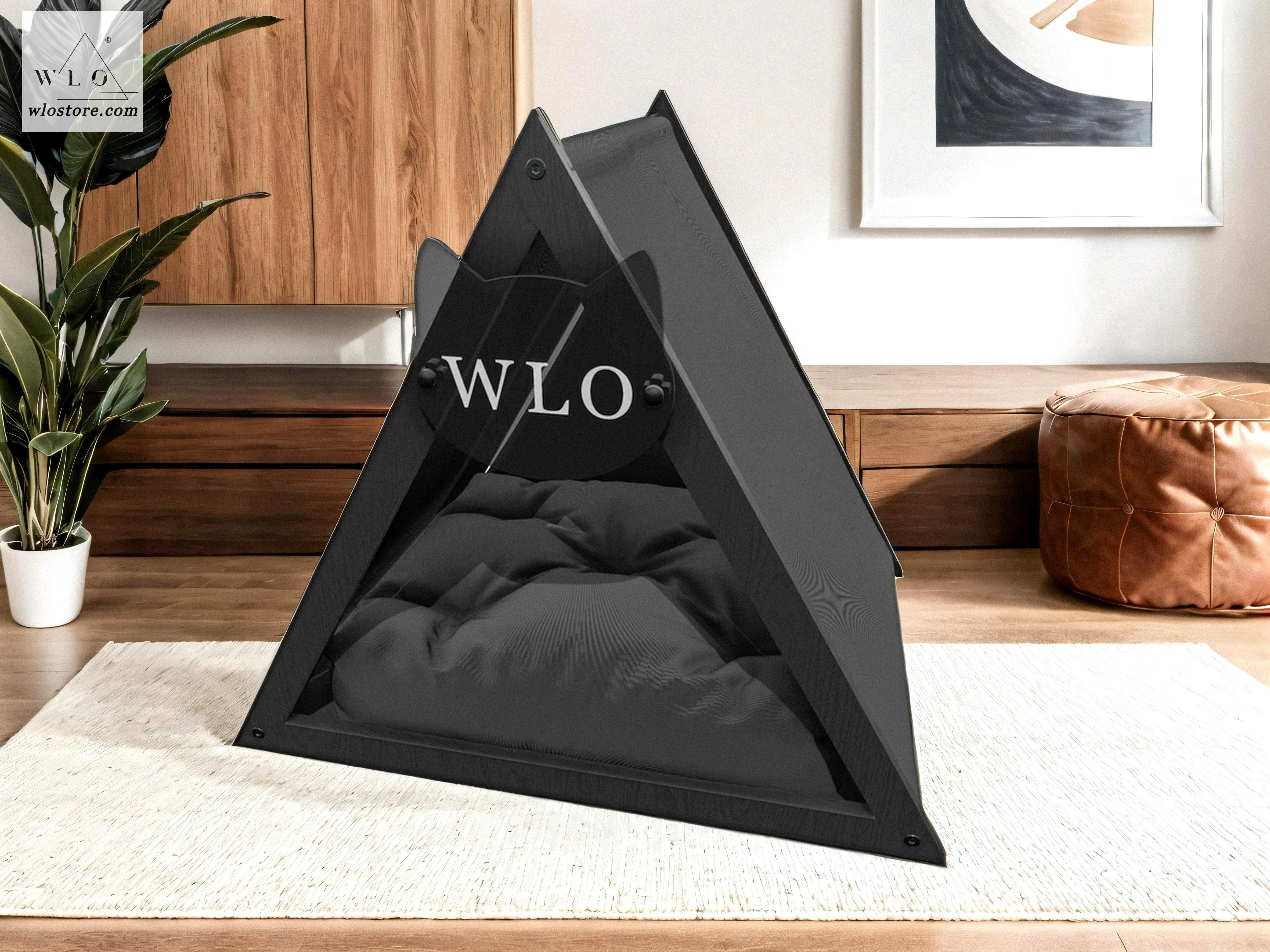 WLO® Black Lakota Modern Cat Bed