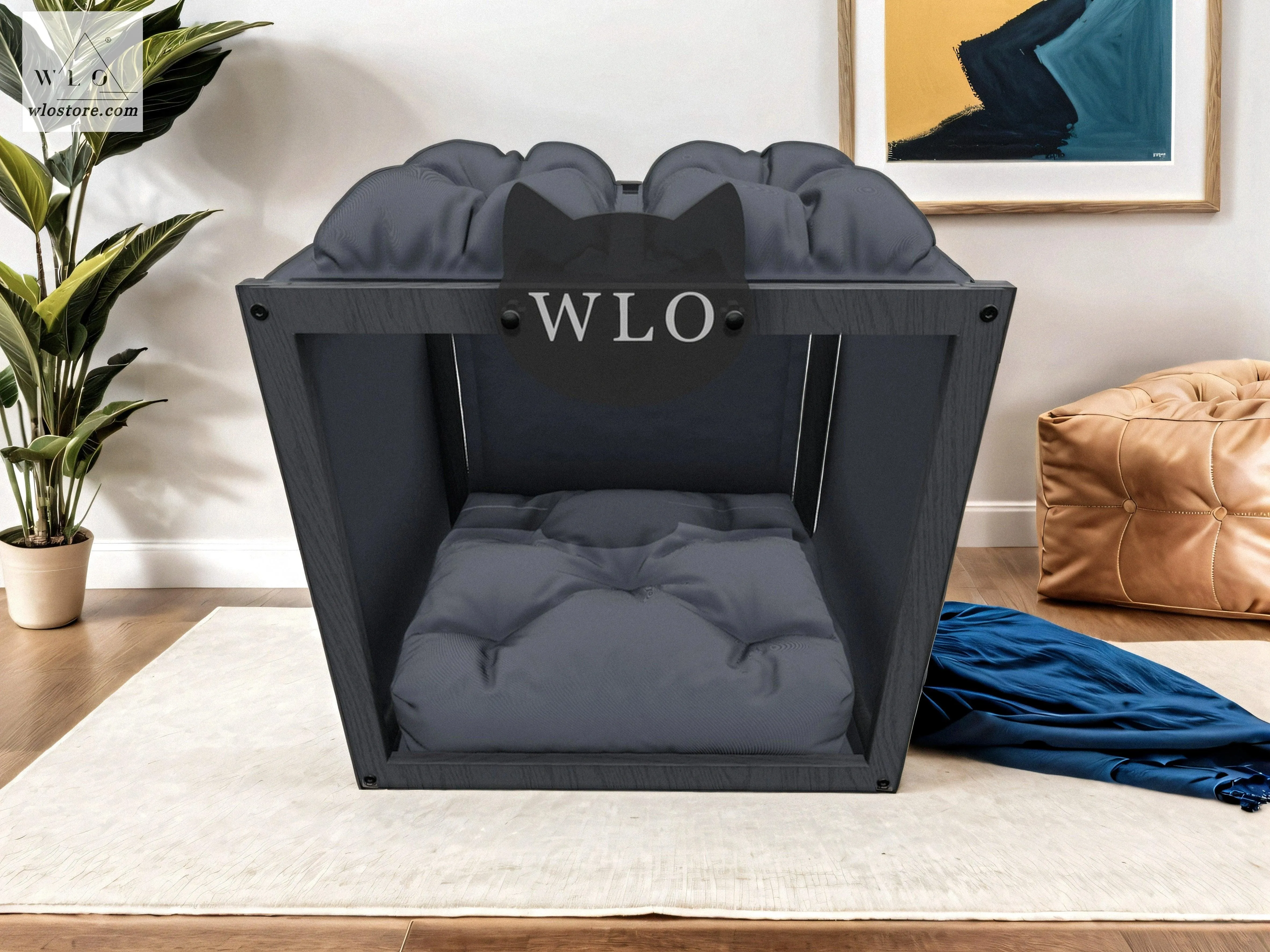 WLO® Gray Pueblo Modern Cat Bed