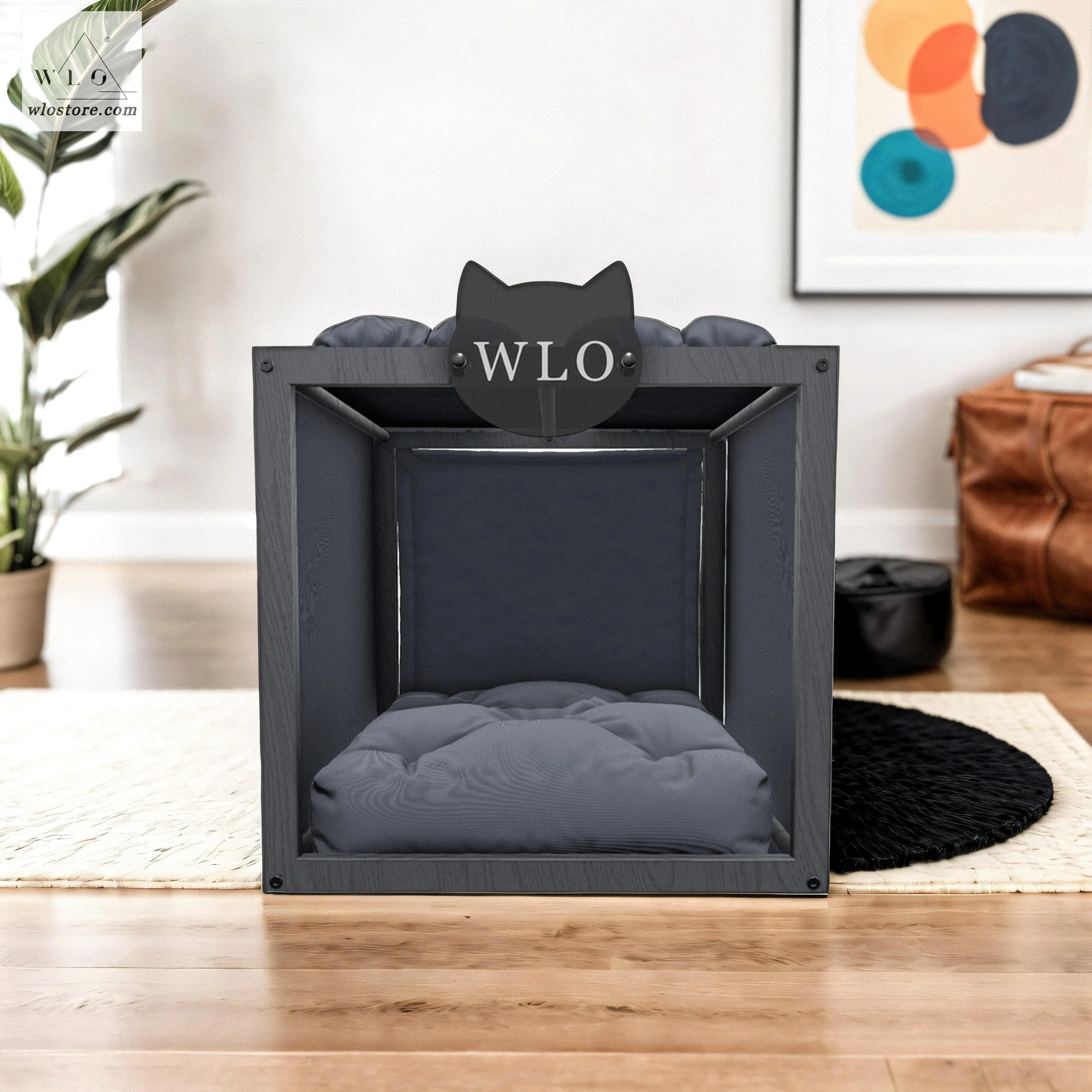 WLO® Gray Pueblo Modern Cat Bed