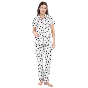 Women White Pyjama Set