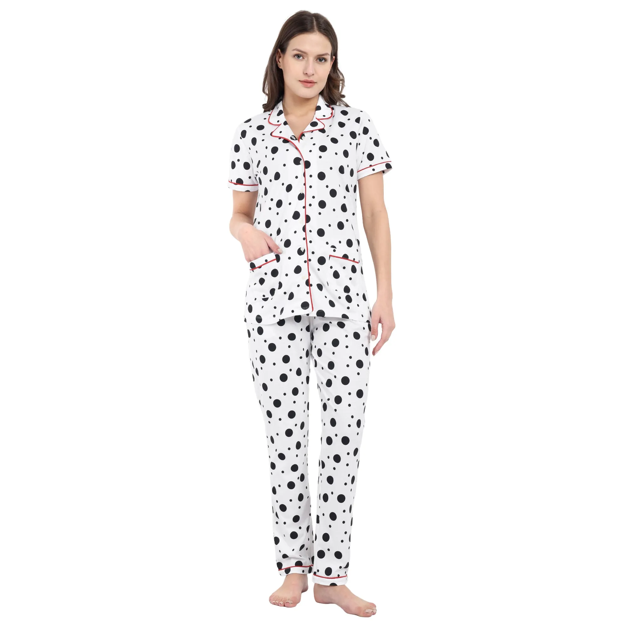 Women White Pyjama Set