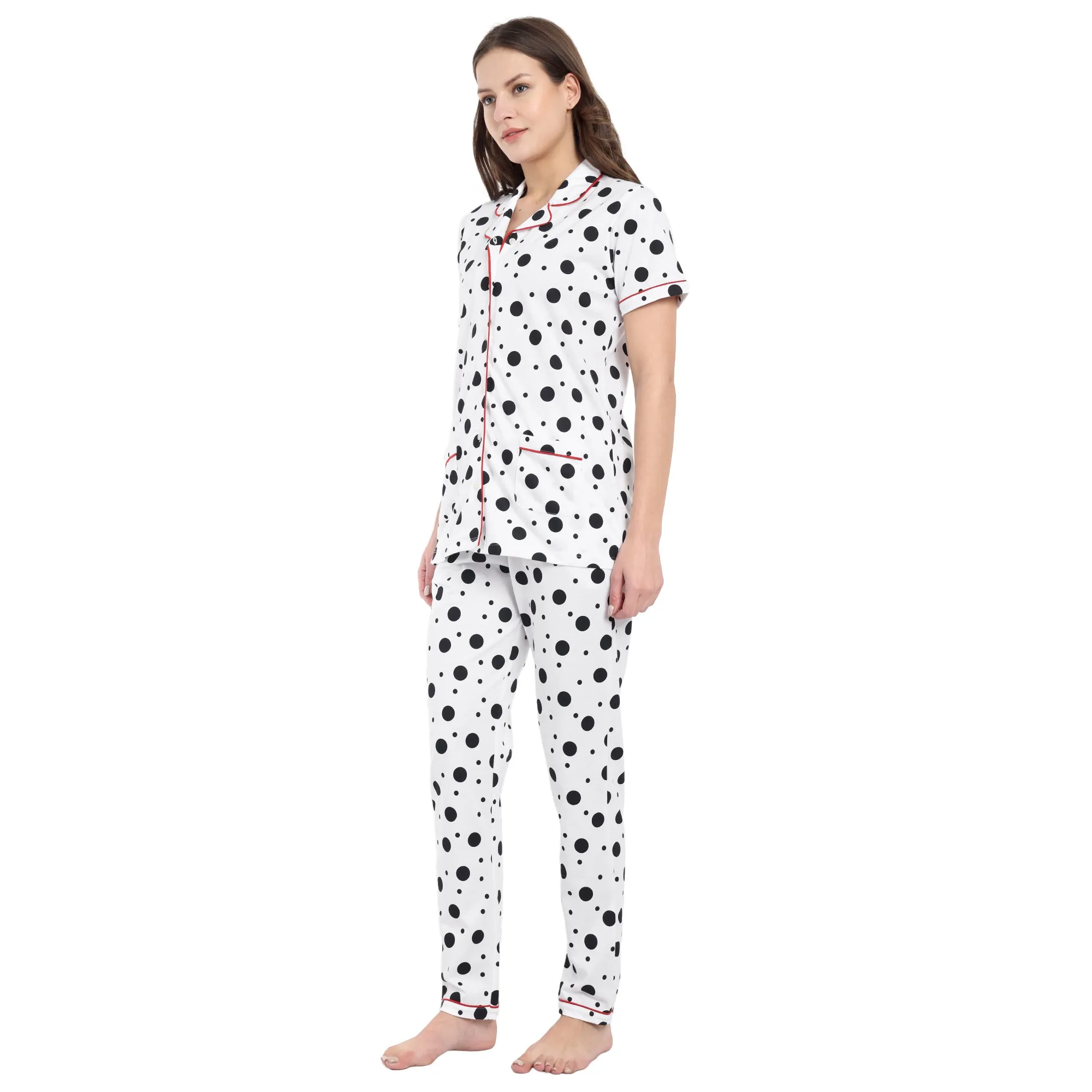 Women White Pyjama Set