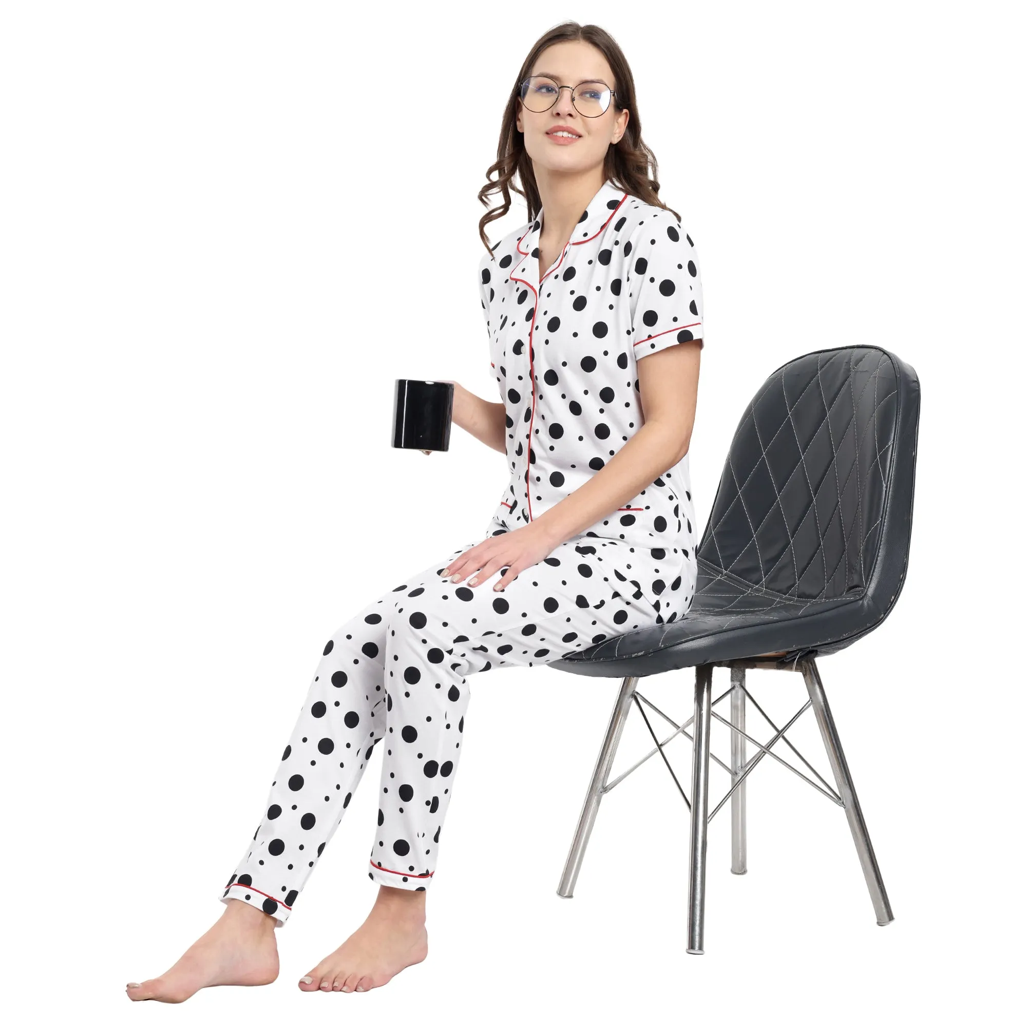 Women White Pyjama Set