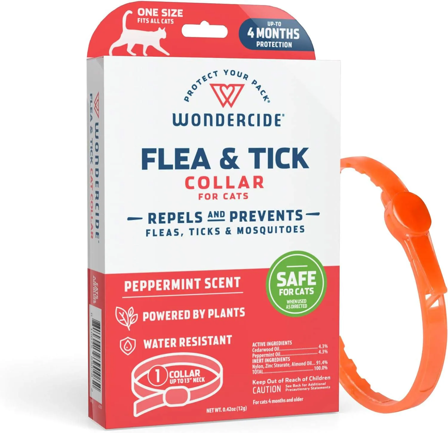 Wondercide Flea & Tick Collar for Cats, Peppermint