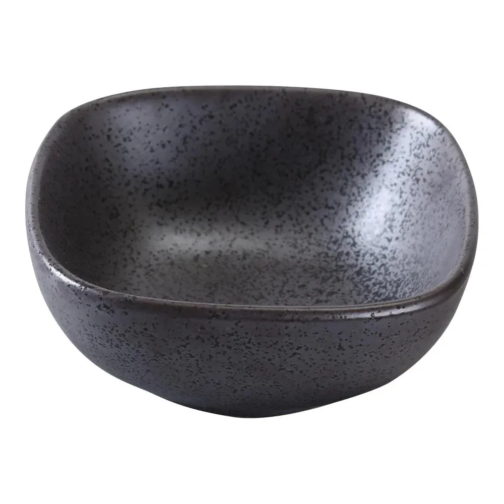 Yanco DB-3003 Diamond Black 4" Square Bowl in Black Porcelain with Matte Glaze - Pack of 36