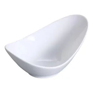 Yanco FU-506 Fuji 5.5" Boat-Shaped Fortune Bowl in White Porcelain, 4oz - Pack of 36